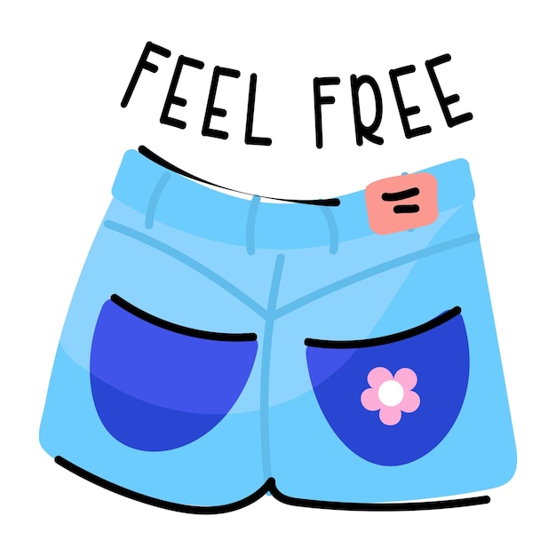 Modern handcrafted sticker of shorts