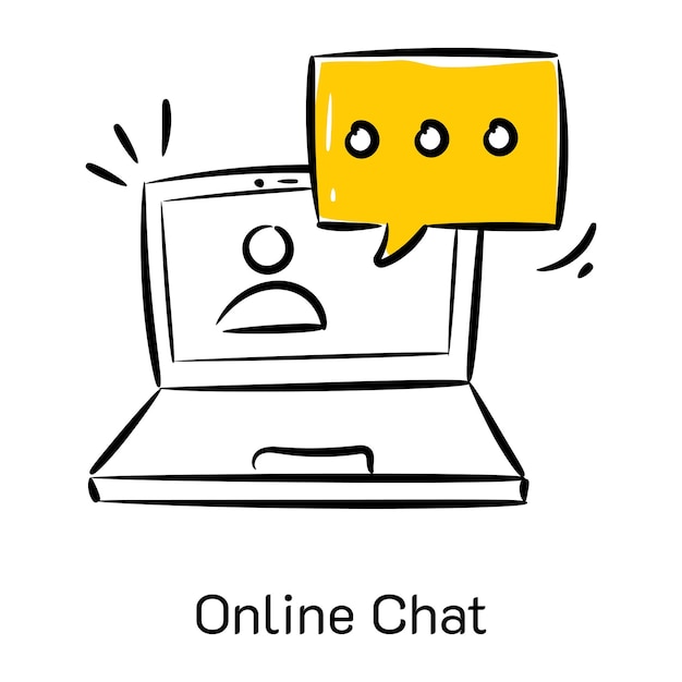 Modern handgetekend icoon van online chat