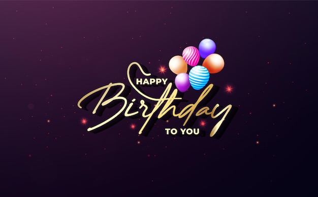 Vector modern happy birthday party celebration card with luxury colorful balloons and confetti decoration