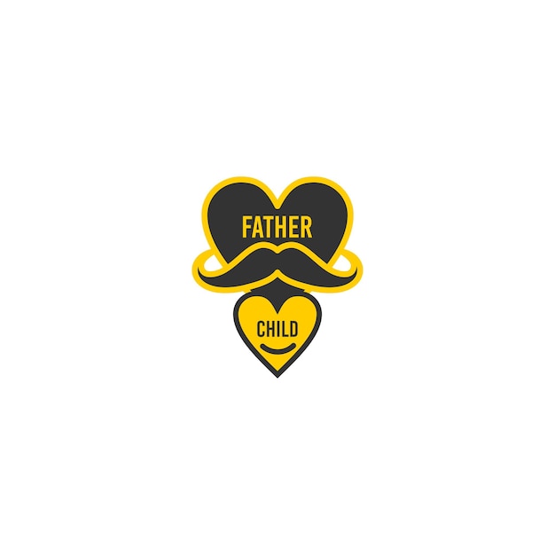 Modern happy fathers day attractive design and logo happy fathers day