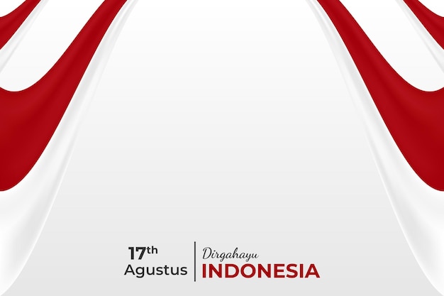 Progettazione moderna del modello del fondo della cartolina d'auguri del giorno dell'indipendenza dell'indonesia felice