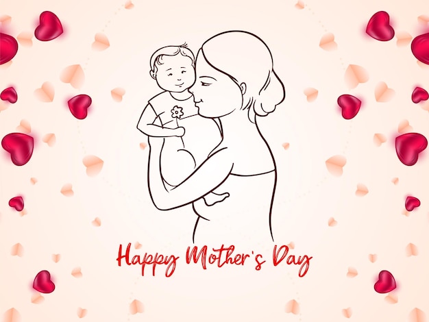 Vector modern happy mothers day beautiful celebration card design