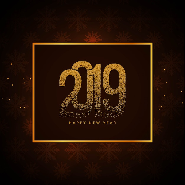 Modern Happy New Year 2019 greeting background