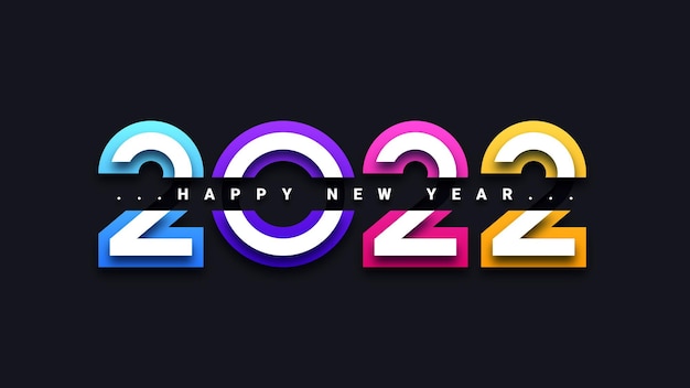 Vector modern happy new year  2022 greeting card