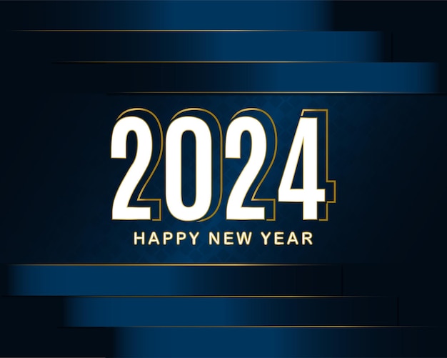 Vettore moderno happy new year 2024 design di sfondo di saluto