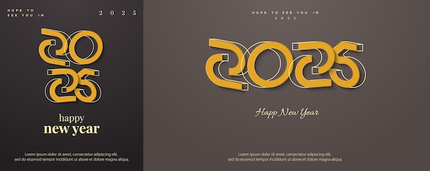 Vector modern happy new year 2025 with unique numbers premium design 2025 for calendar poster template or poster design