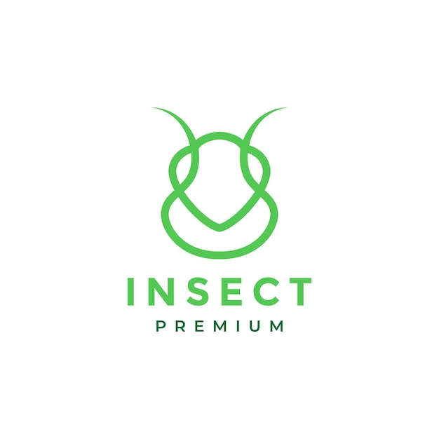 Modern head insect grasshopper logo design