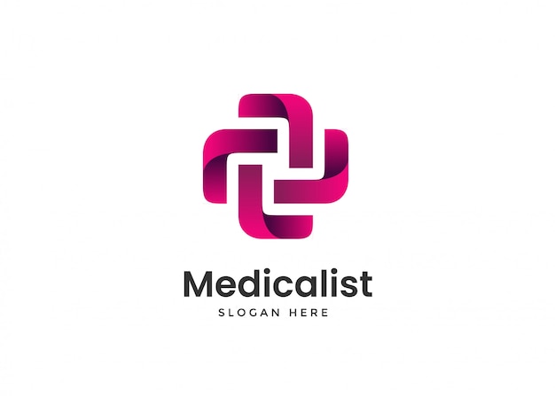 Vettore modello di progettazione di logo croce medica moderna salute