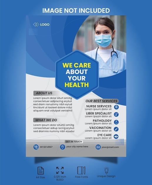 Modern healthcare flyer design template