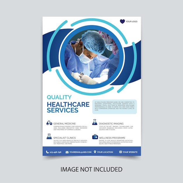 Modern healthcare flyer design template