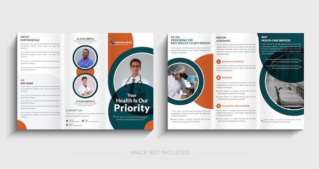 Modern Healthcare medical company trifold brochure design