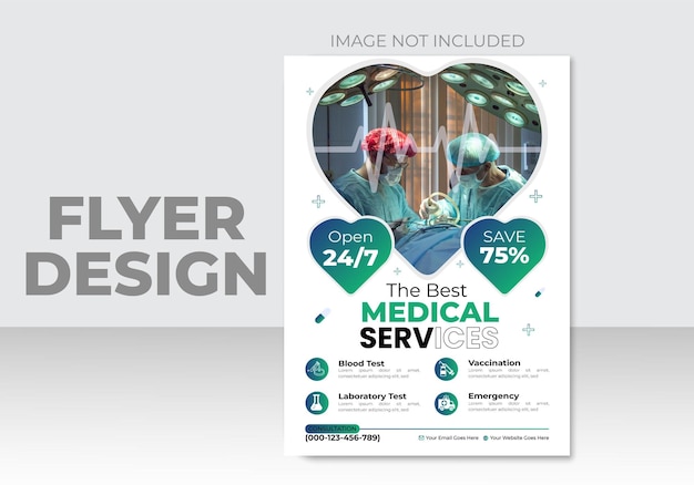 Vector modern healthcare and medical flyer design template