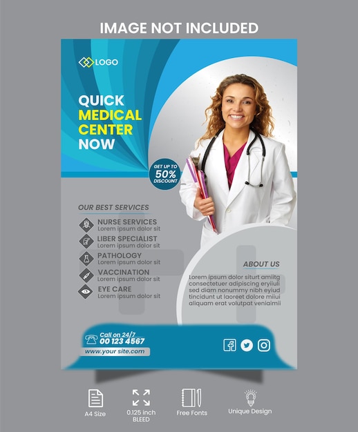 Modern healthcare medical flyer template