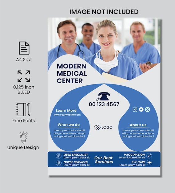 Modern healthcare medical flyer template