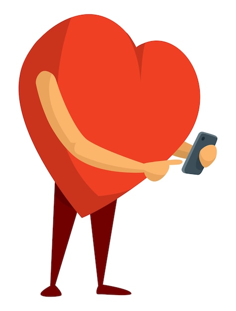 Вектор Современное сердце с помощью смартфона