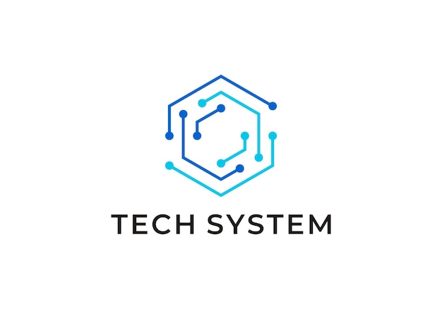 modern hexagon connection logo molecule technology icon design vector