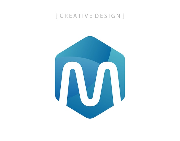 Modern Hexagon letter M technology. Trendy M logo icon design element template.