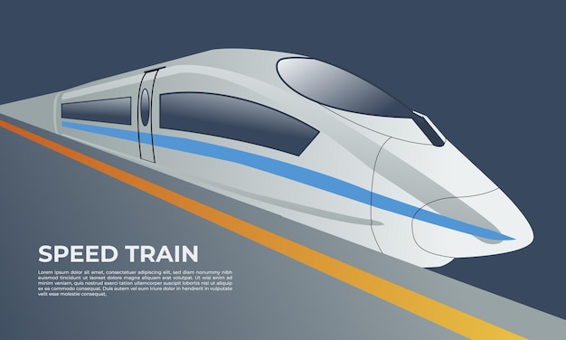 Vector modern high speed train vector illustration