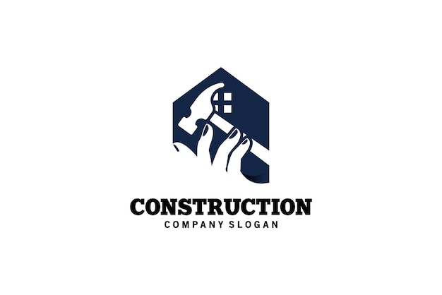 Modern home building construction care logo design