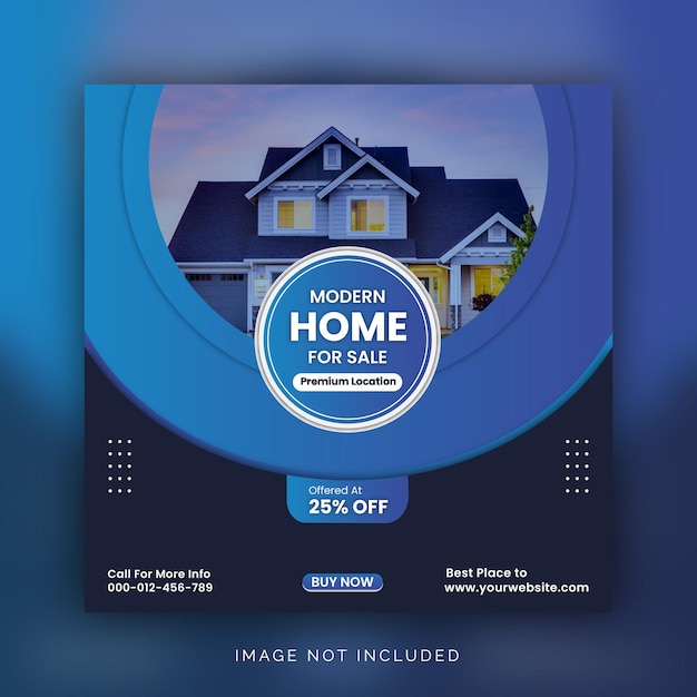 현대 주택 판매 부동산 소셜 미디어 게시물 템플릿