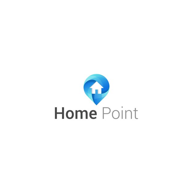 Vector modern home location tracking logo