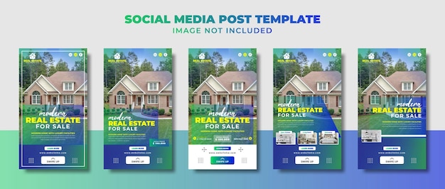 Modern Home And Real Estate Social Media Instagram Story, Flyer And Banner Template For Promotion