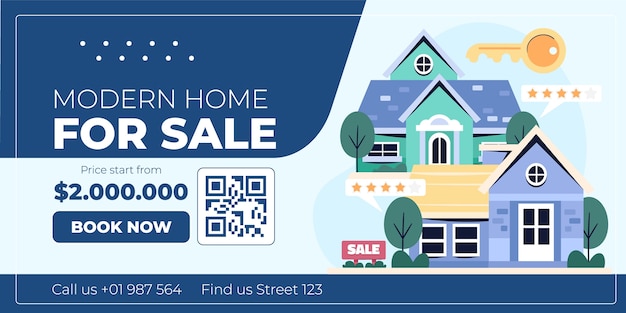 Modern home for sale advertisement