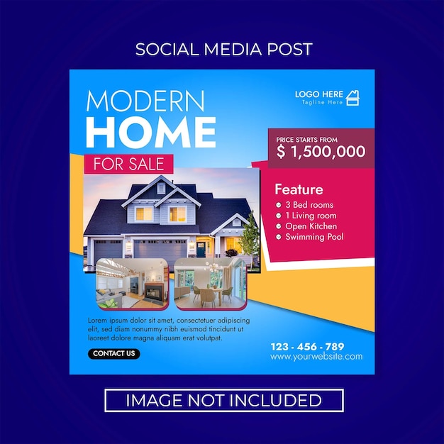 Modern home for sale banner