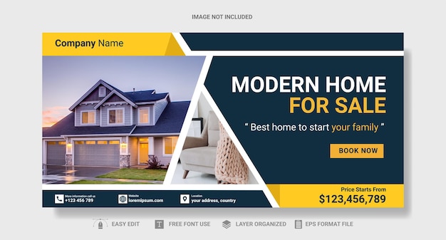 Vector modern home sale banner