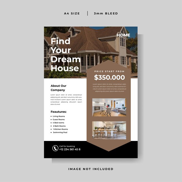 Modern home sale flyer vector template