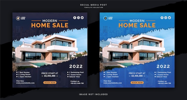 Modern Home Sale Instagram Banner Ad Concept Social Media Post Template