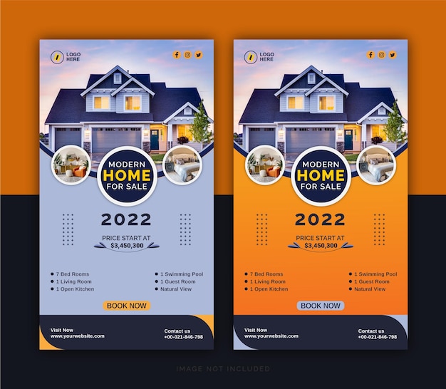 Vector modern home for sale instagram story ad concept social media banner template