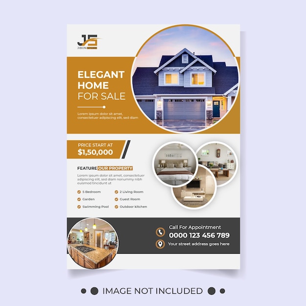 Modern home for sale real estate flyer template