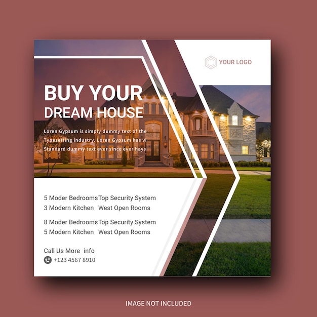 Vector modern home sale real estate property promotional web banner template