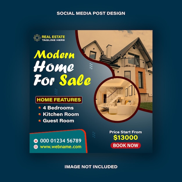 Modern home sale social media plaatsen ontwerpsjabloon