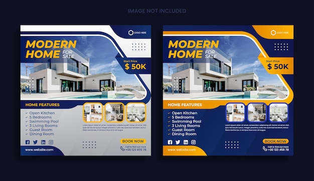 Modern home sale social media post template