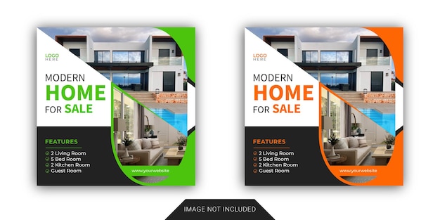 Modern home for sale social media post template