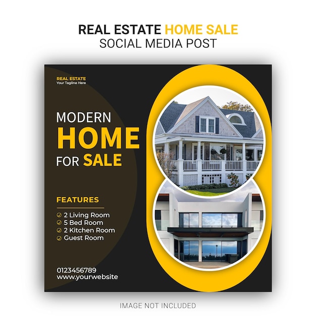 Modern Home For Sale Social Media Post Template