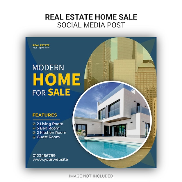 Modern Home For Sale Social Media Post Template