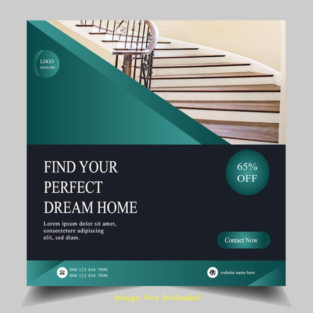 Modern home sale for your social media banner instagram post and web ads victor template design