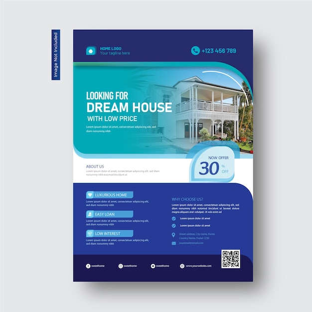 Modern home sell corporate real estate flyer design template