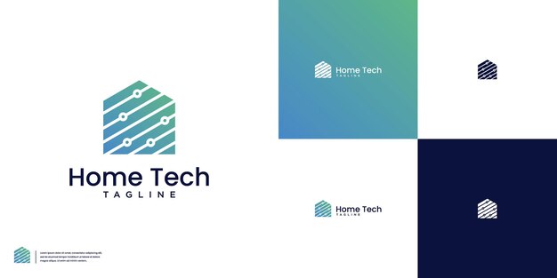 Vector modern home technology logo design vector