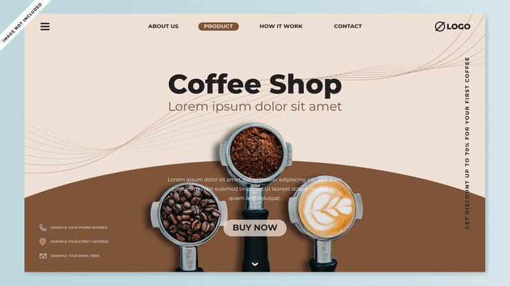 Vector modern homepage design template with image placement