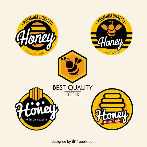 Modern honey labels set