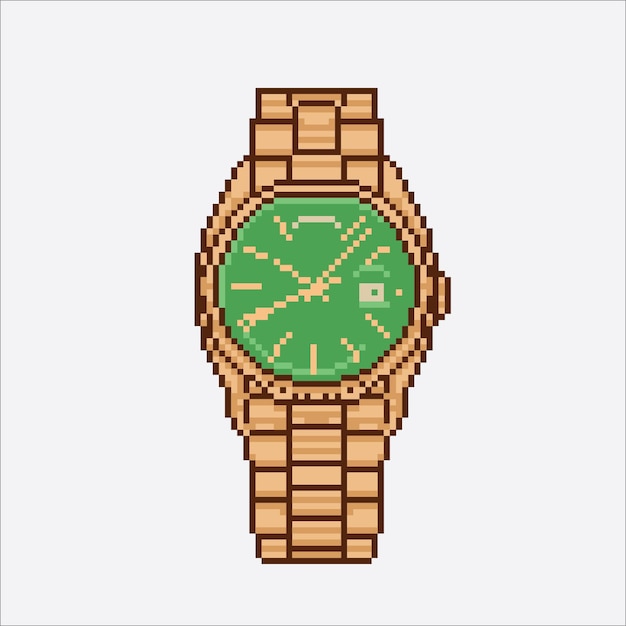 modern horloge met pixelart-stijl