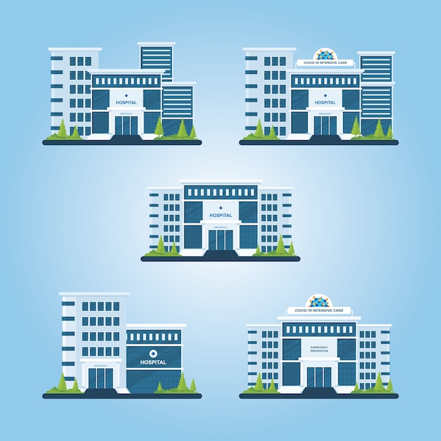 Modern hospital building illustration