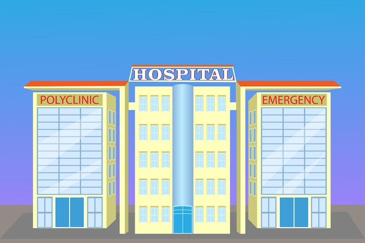 वेक्टर modern hospital building with different design
