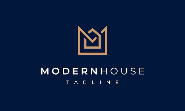 Modern House Letter M Logo for Real Estate