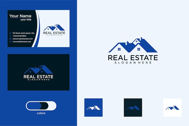 Modern house logo design and business card