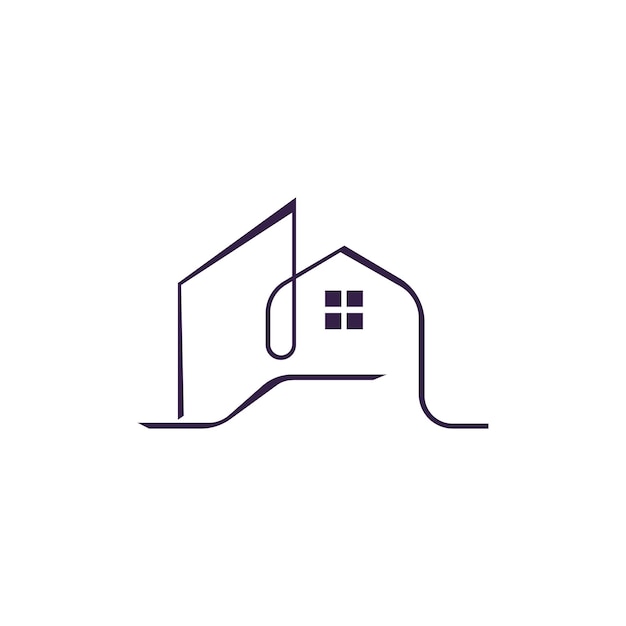 Modern house logo design Real estate home apartment icon template